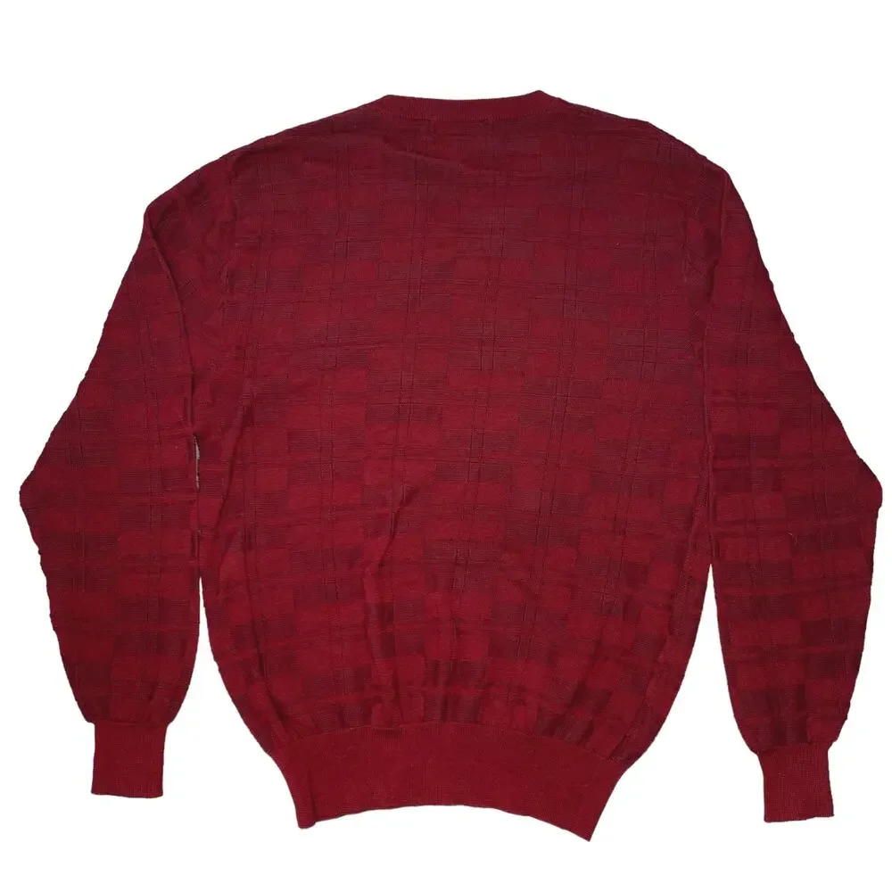 Pendleton Mercerized Cotton V-Neck Brick Red Sweater Size Medium